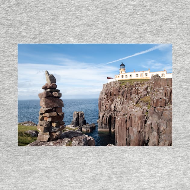 Cairn built by visitors near Neist Point Lighthouse - Isle of Skye, Scotland by richflintphoto